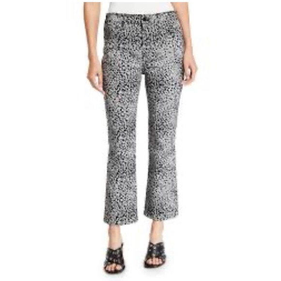 Rag & Bone Hana Grey Cheetah High Rise Crop Ankle Jeans 24 NWT - Picture 1 of 10